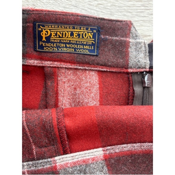 Pendleton Plaid 100 Wool Mini Skirt Womens Size S Red Heritage Print - Picture 9 of 12